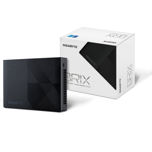 Gigabyte BRIX (GB-BN1P-N200) Barebone Kit, Intel N200 3.2GHz Quad Core CPU, 1 x DDR4 SO-DIMM Slot, 2 x M.2 2280 Slots, Wi-Fi 6 & Bluetooth 5.2