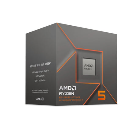 Processeur AMD Ryzen 5 8500G 3,7 GHz 6 cœurs AM5, 12 threads, 3,5 GHz jusqu'à 5,0 GHz en boost, 22 Mo de cache, avec refroidisseur Wraith Stealth, carte graphique Radeon