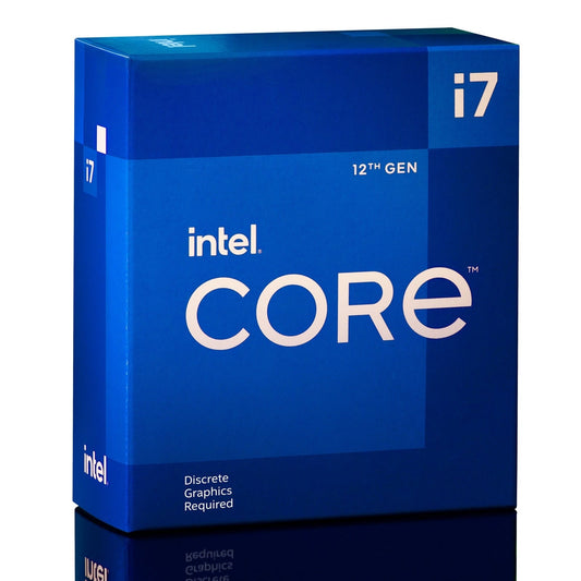 Intel Core i7 12700F 12 Core Processor Processor, 20 Threads, 2.1GHz up to 4.9GHz Turbo Alder Lake Socket LGA 1700 25MB Cache, 65W, Maximum Turbo Power 180W, No Graphics