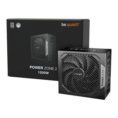 be quiet! Power Zone 2, 1200W, Semi-passive zero-RPM cooling, 2 x 90' angled 12V-2x6 connectors and PCIe 5.1/ATX 3.1 compatibility, 10-year manufacturer's warranty.