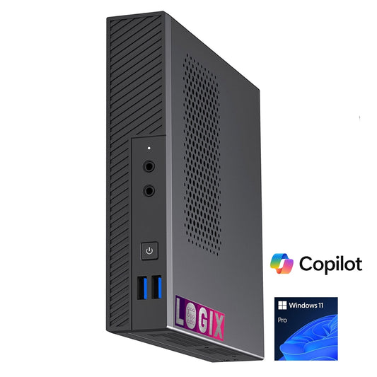 LOGIX 14th Gen Intel i5 10 Core 4.70GHz 1 Litre Mini Business / Security PC for Alarm & Door Entry Systems with 16GB RAM, 500GB NVMe SSD,WiFi BT, Windows 11 Pro, Keyboard & Mouse