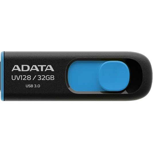 Adata UV128 32GB USB 3.2 Gen 1 Flash Drive, Black and Blue