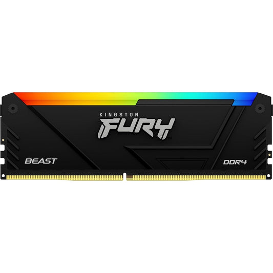 Kingston FURY Beast KF432C16BB2A/8 8GB (1x 8GB) DIMM System Memory, 3200MHz, DDR4, CL16, Black, RGB, Intel XMP