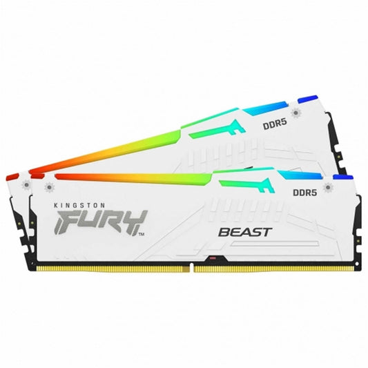 Kingston FURY Beast KF560C36BWEAK2-64 64GB (2x 32GB) DIMM System Memory, 6000MHz, DDR5, CL36, White, RGB, Intel XMP, AMD EXPO