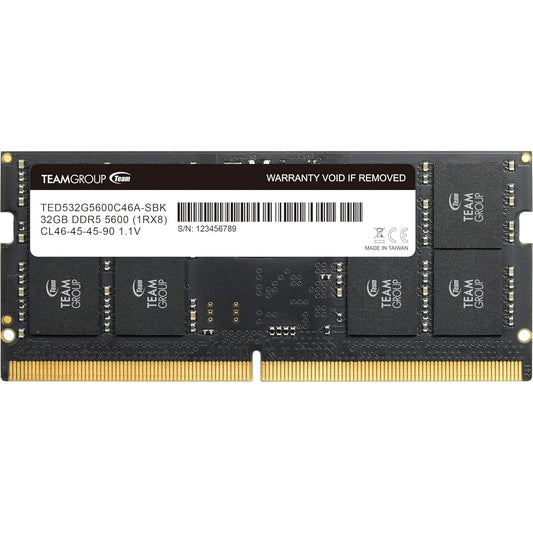 Team Elite TED532G5600C46A-S01 32GB (1x 32GB) SODIMM System Memory, 5600MHz, DDR5, CL46